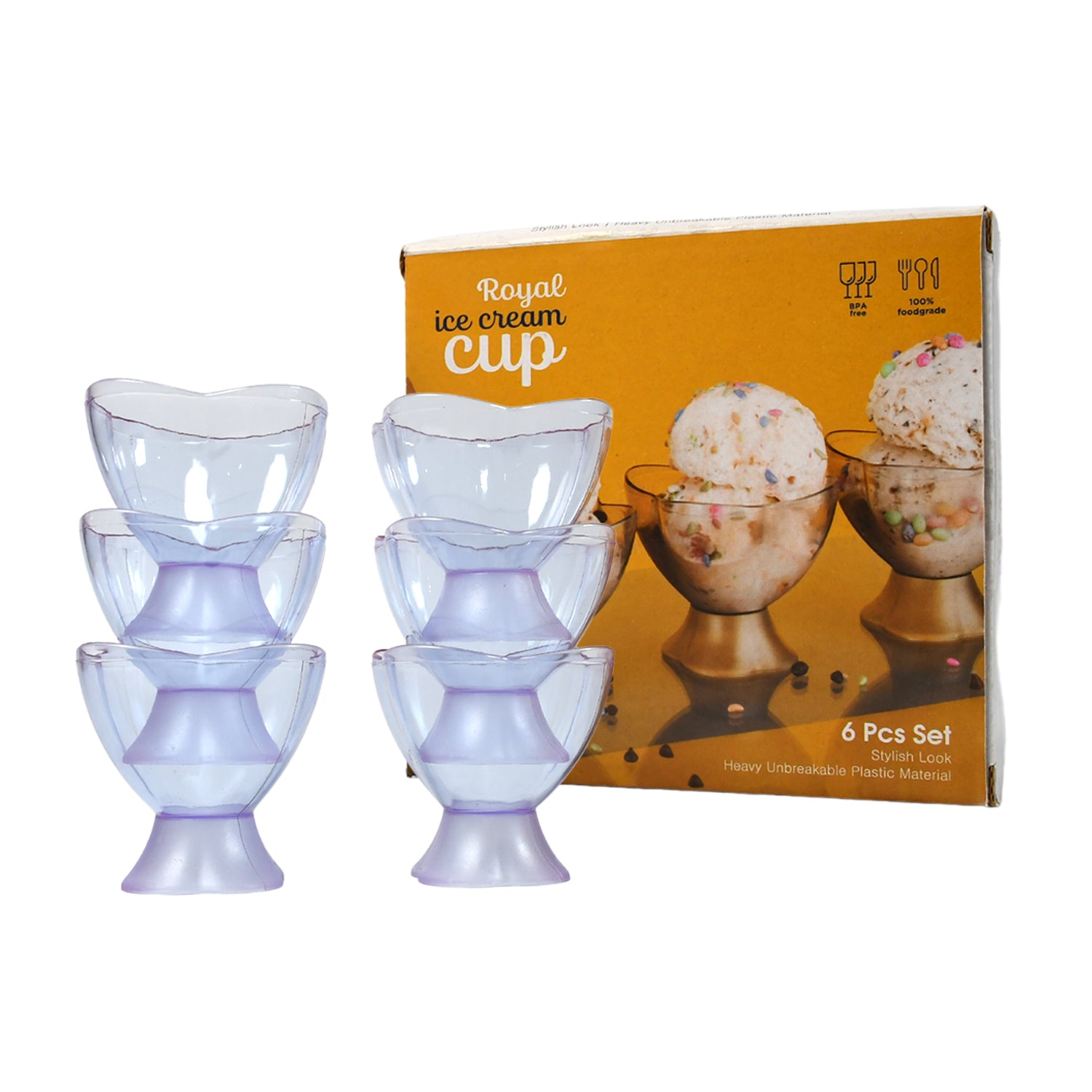5343 New Modern Style Dessert  Ice Cream Bowl Plastic 6pcs For Home  Office  Party Use 5343 New Modern Style Dessert  Ice Cream Bowl Plastic 6pcs For Home  Office  Party Use
